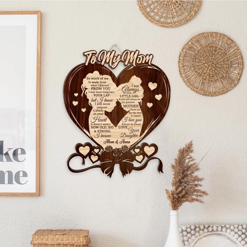 Thank You For Your Love And Your Support - Personalized Shape Wooden Sign - Gift For Mom Daughters - Image 4