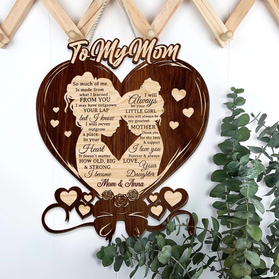 Thank You For Your Love And Your Support - Personalized Shape Wooden Sign - Gift For Mom Daughters - Image 6