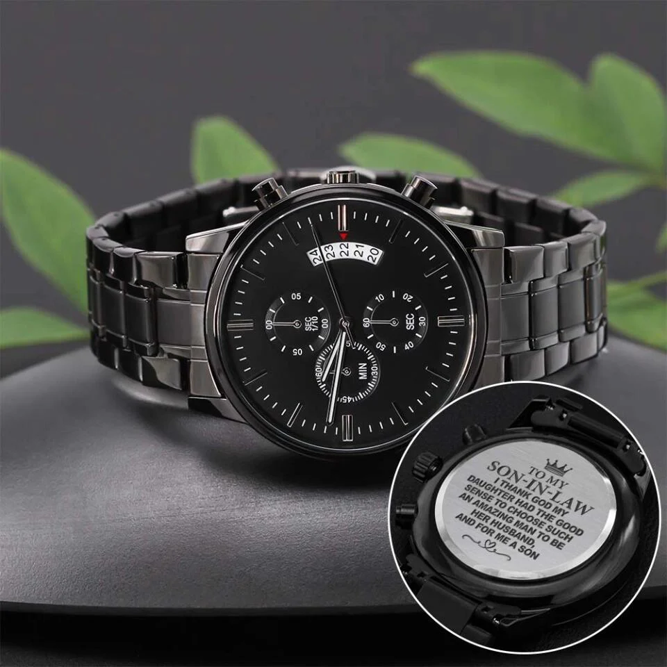 Thank You Message To My Son In Law Openwork Watch Anniversary Gift For Him - Image 10