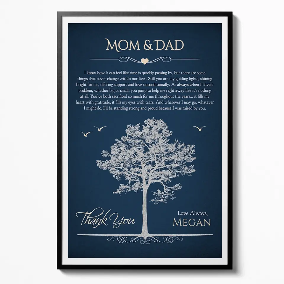 Thank You Mom And Dad Personalized Canvas Poster - Image 11