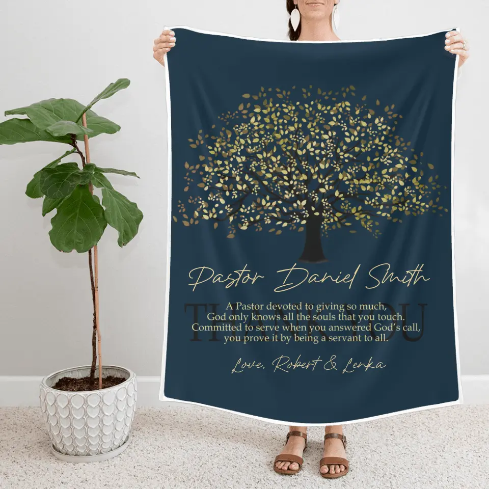Thank You Pastor - Personalized Name Blanket - Bedding Decor - Pastor Appreciation , Gift For Pastor - Image 2