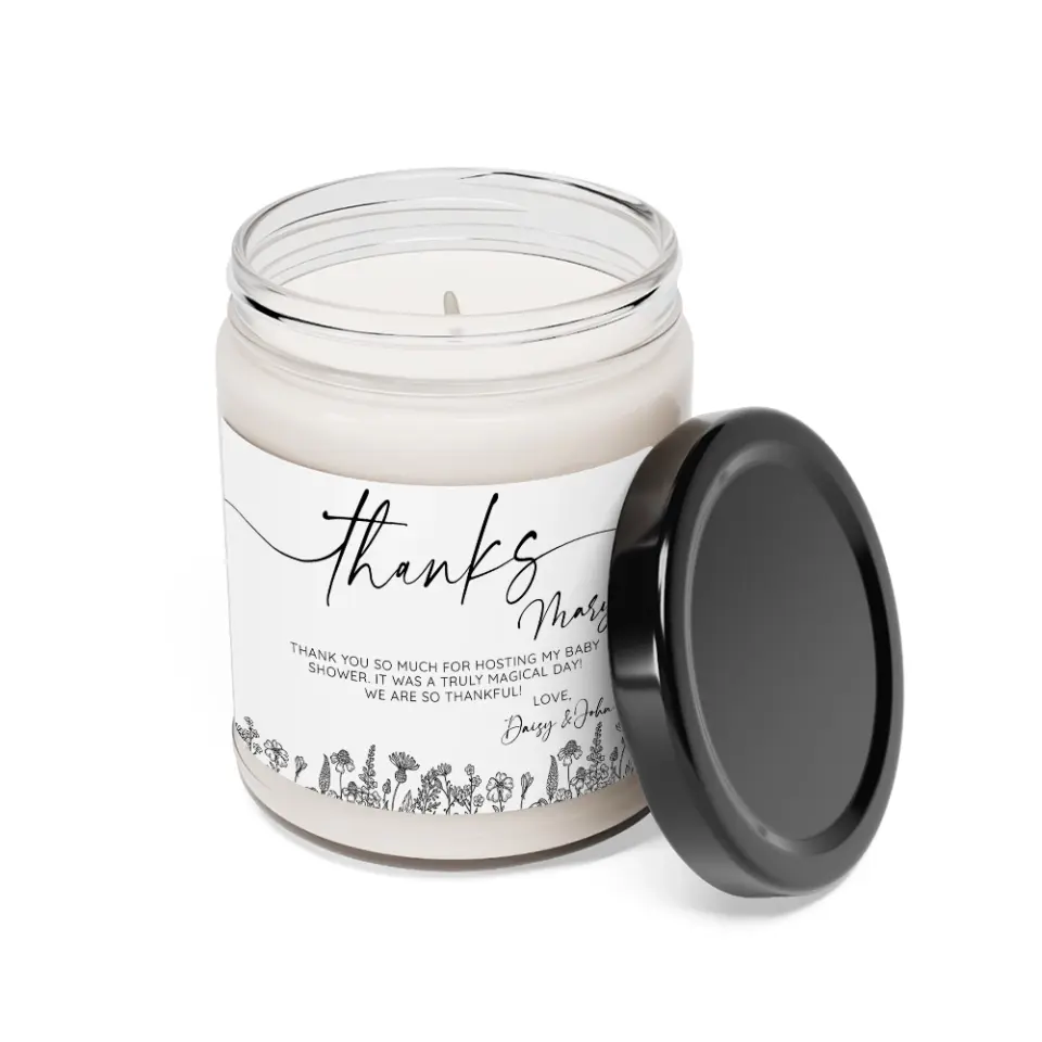 Thank You So Much For Hosting My Baby Shower Personalized Scented Candle - Image 5