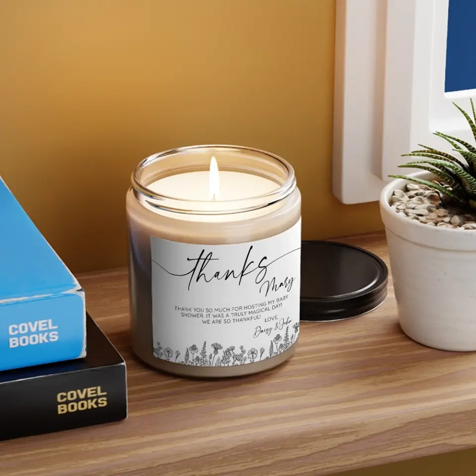 Thank You So Much For Hosting My Baby Shower Personalized Scented Candle - Image 7