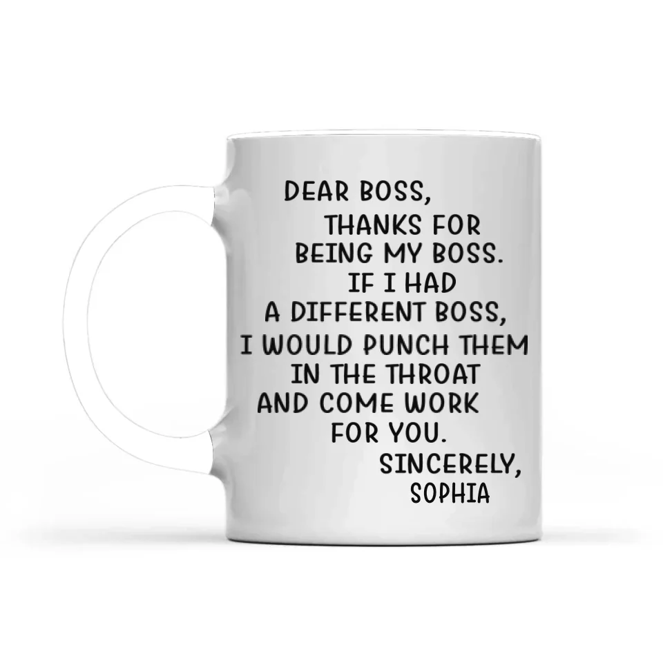 Thanks For Being My Boss - Personalized Mug - Appreciation Gift for Boss - Image 2