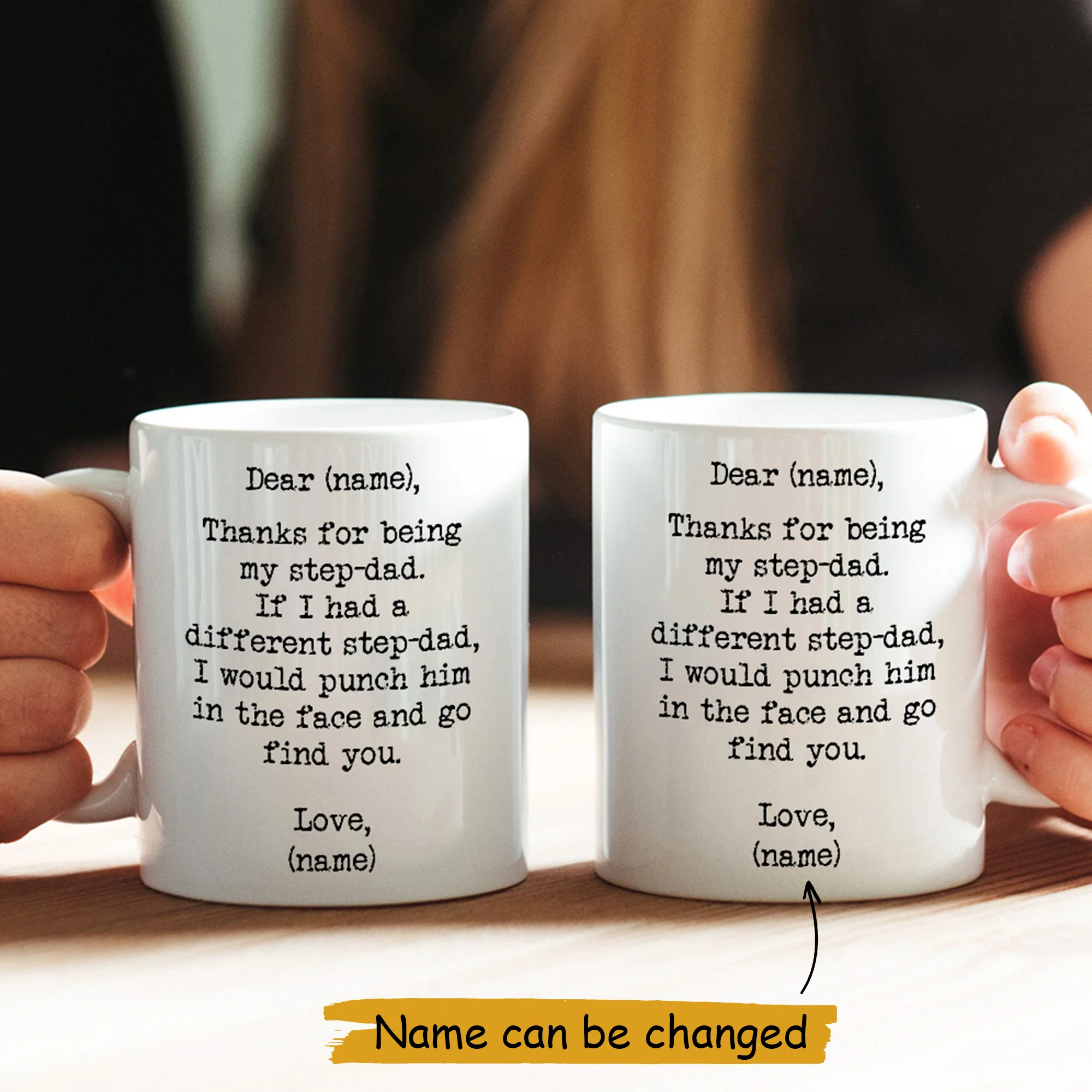 Thanks For Being My Step-Daddy Personalized Name Mug - Image 3