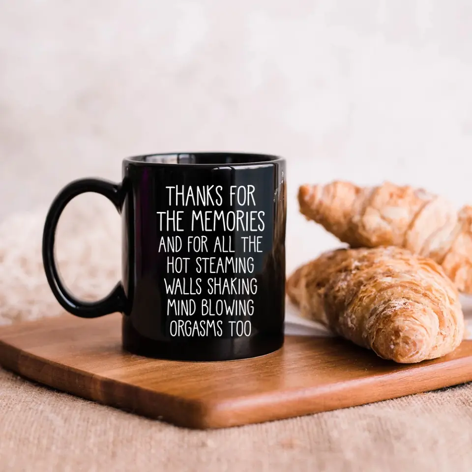 Thanks For The Memories Orgasms - Black Mug - Image 2