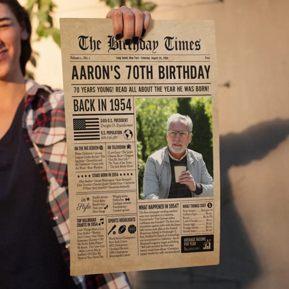 The 70th Birthday Times Newspaper Event - Canvas Wall Art - 70th Birthday Gift - Image 16