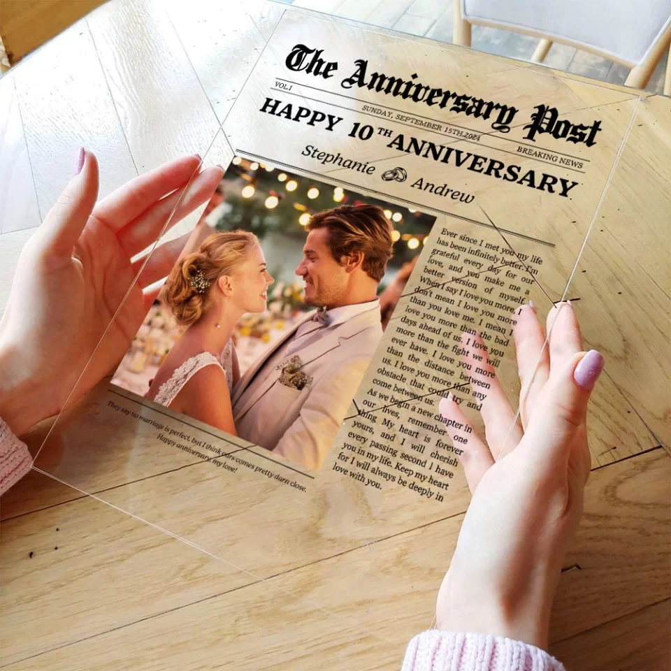 The Anniversary Post Breaking News - Acrylic Plaque - Anniversary Gift For Couple - Image 4
