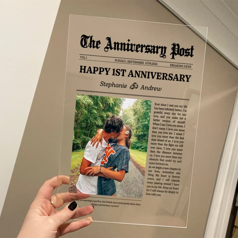 The Anniversary Post Breaking News - Acrylic Plaque - Anniversary Gift For Couple - Image 5