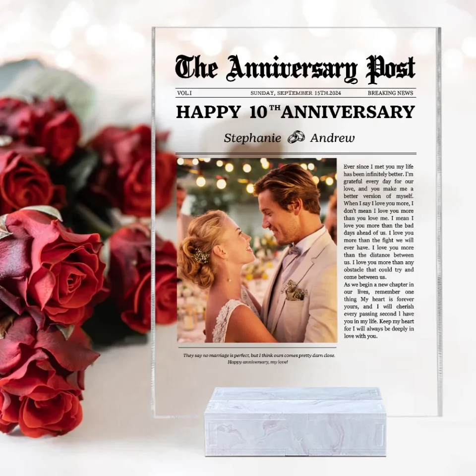 The Anniversary Post Breaking News - Acrylic Plaque - Anniversary Gift For Couple - Image 7