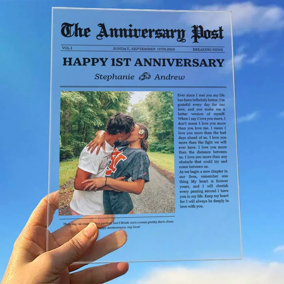 The Anniversary Post Breaking News - Acrylic Plaque - Anniversary Gift For Couple - Image 8