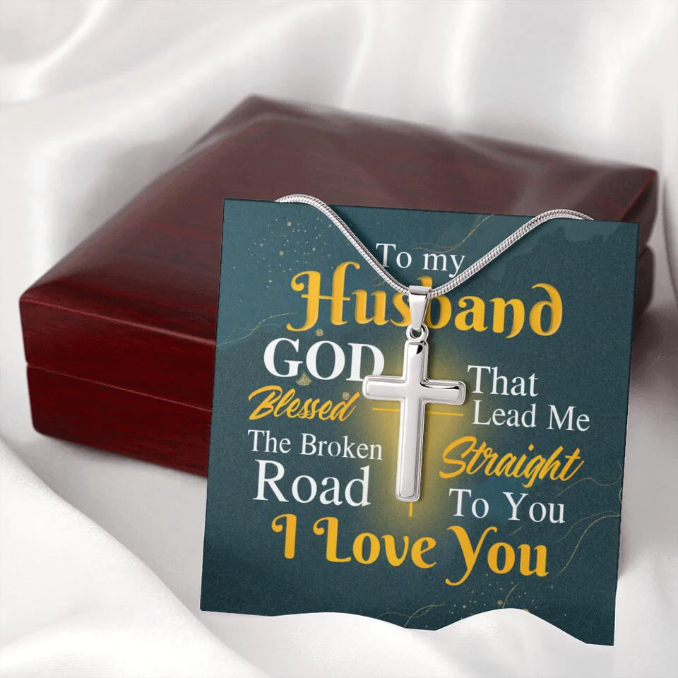 The Broken Road That Led Me Straight To You Personalized Cross Necklace - Image 9