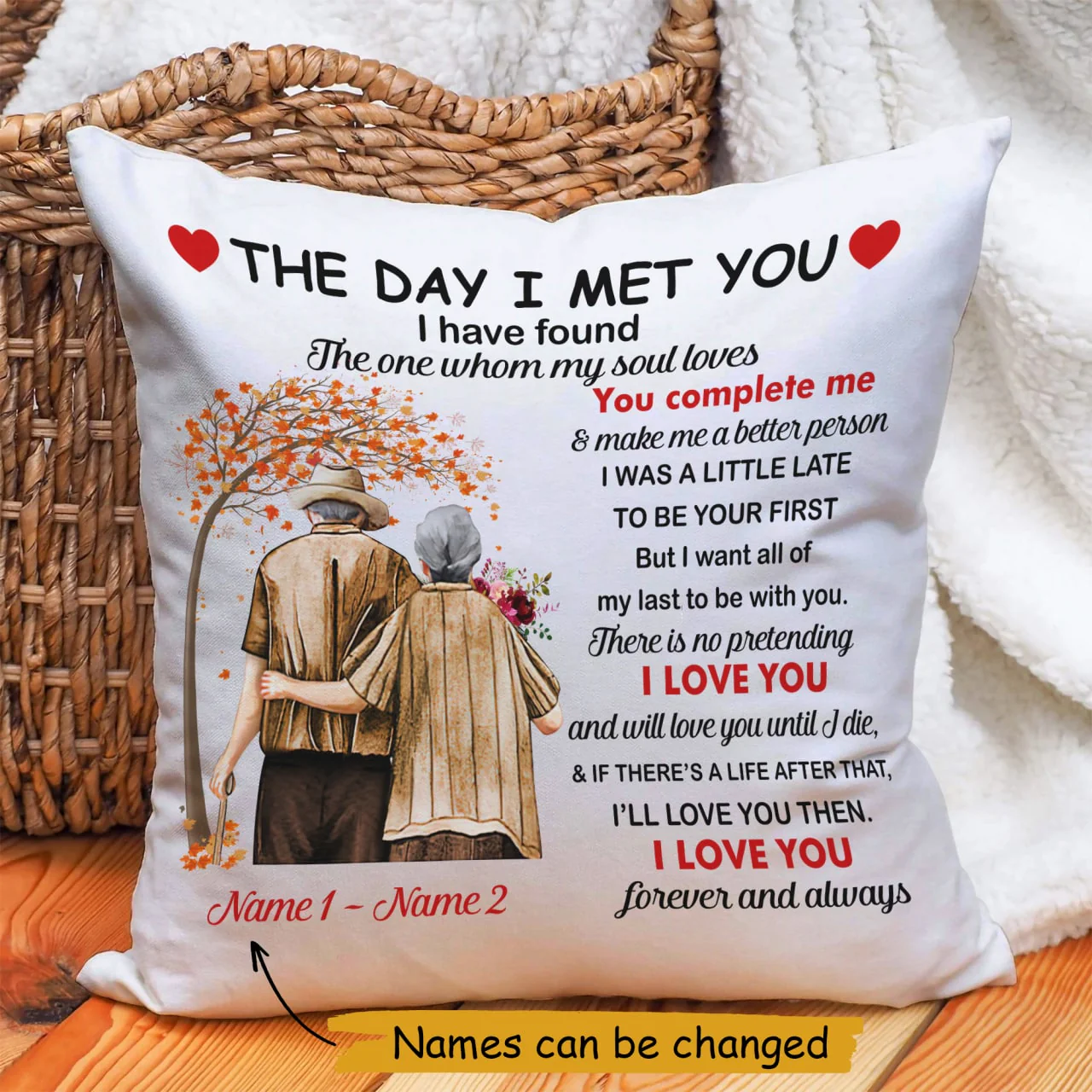 The Day I Met You Customized Name Pillow - Image 3