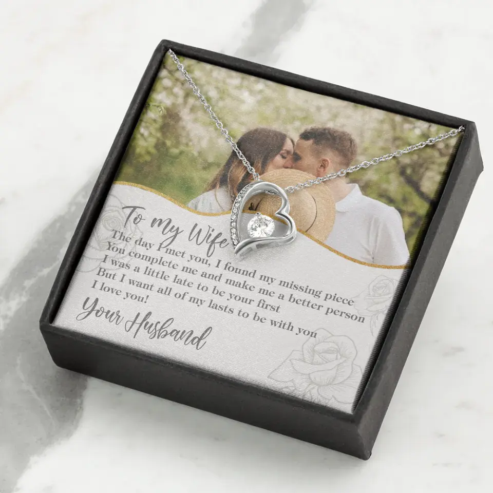 Personalized Valentine Gifts - The Day I Met You, I Found My Missing Piece Personalized Necklace - Image 32