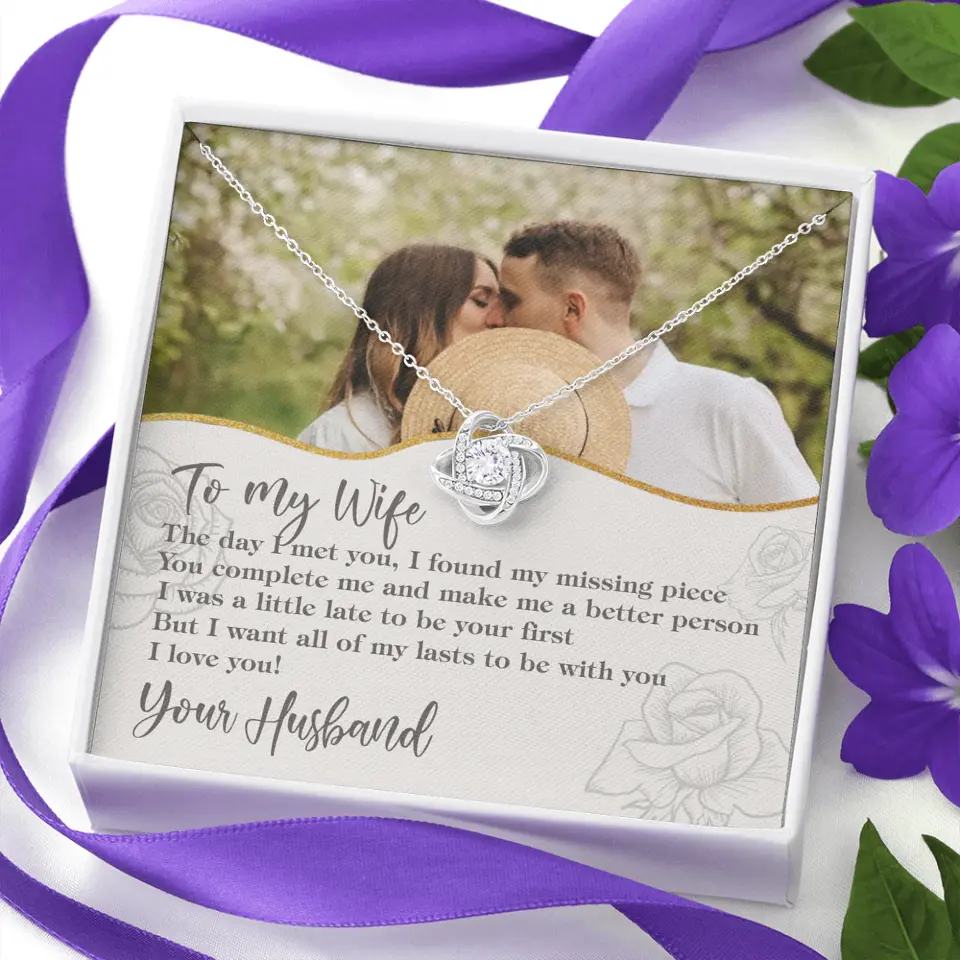 Personalized Valentine Gifts - The Day I Met You, I Found My Missing Piece Personalized Necklace - Image 4