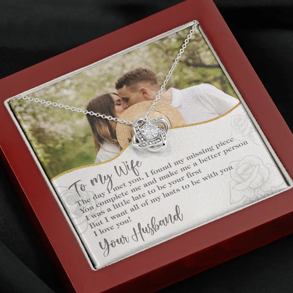 Personalized Valentine Gifts - The Day I Met You, I Found My Missing Piece Personalized Necklace - Image 5