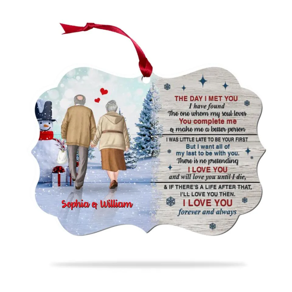 The Day I Met You I Have Found The One Old Couple Personalized Christmas Ornaments - Image 3