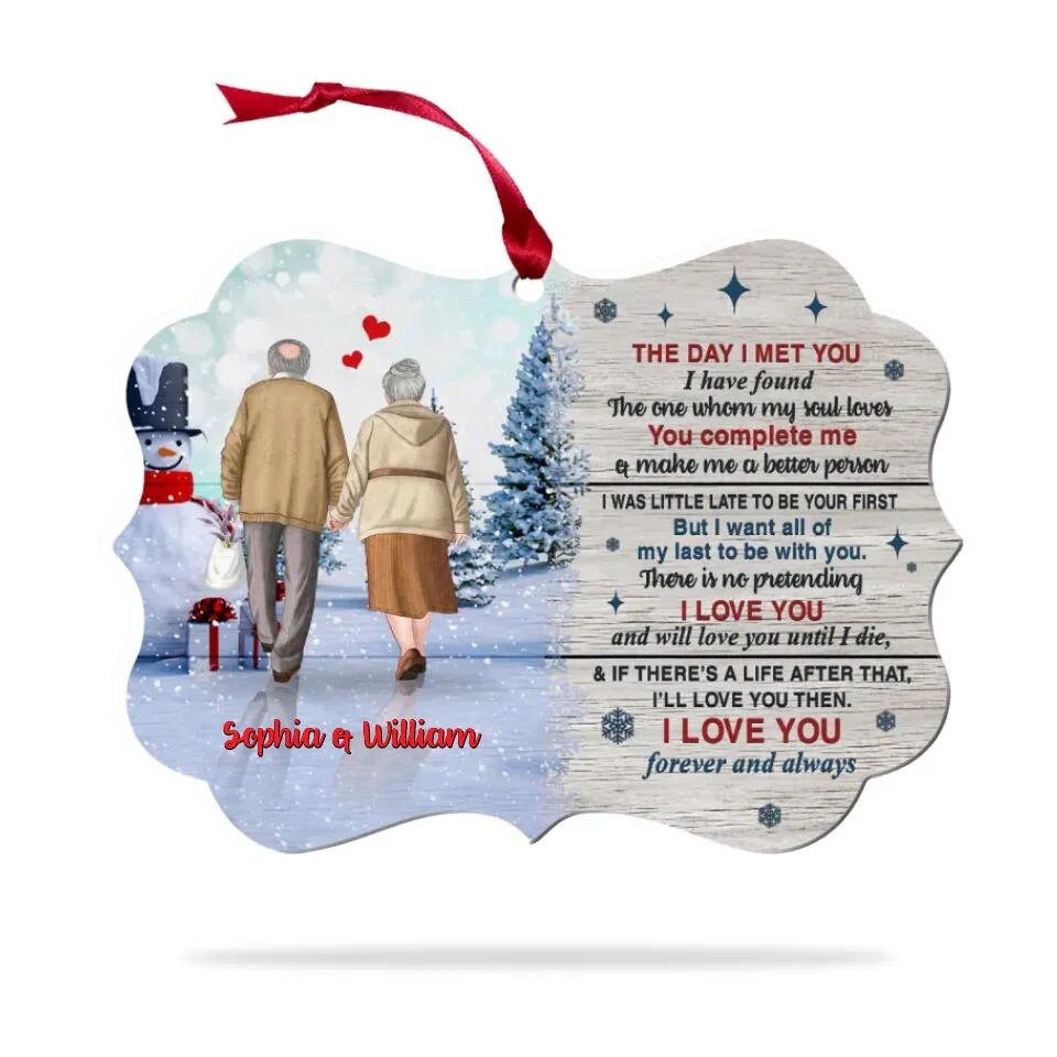The Day I Met You I Have Found The One Old Couple Personalized Christmas Ornaments - Image 4