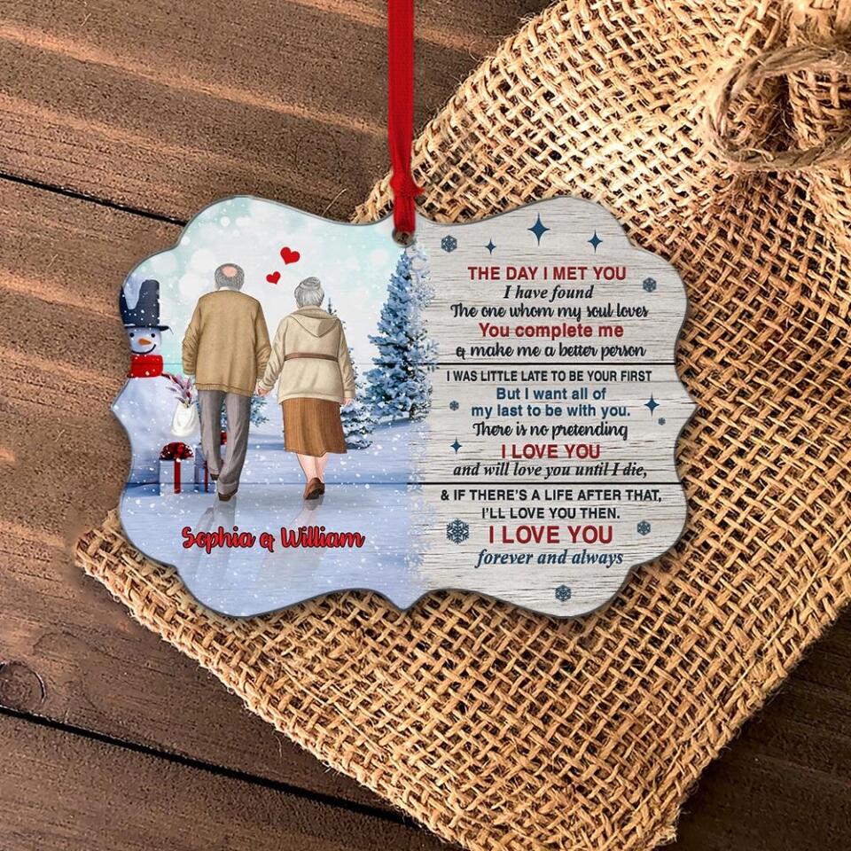 The Day I Met You I Have Found The One Old Couple Personalized Christmas Ornaments - Image 6