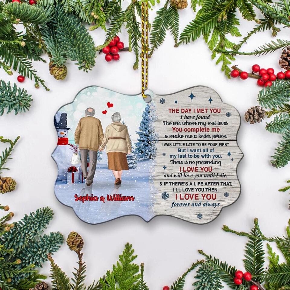 The Day I Met You I Have Found The One Old Couple Personalized Christmas Ornaments - Image 7