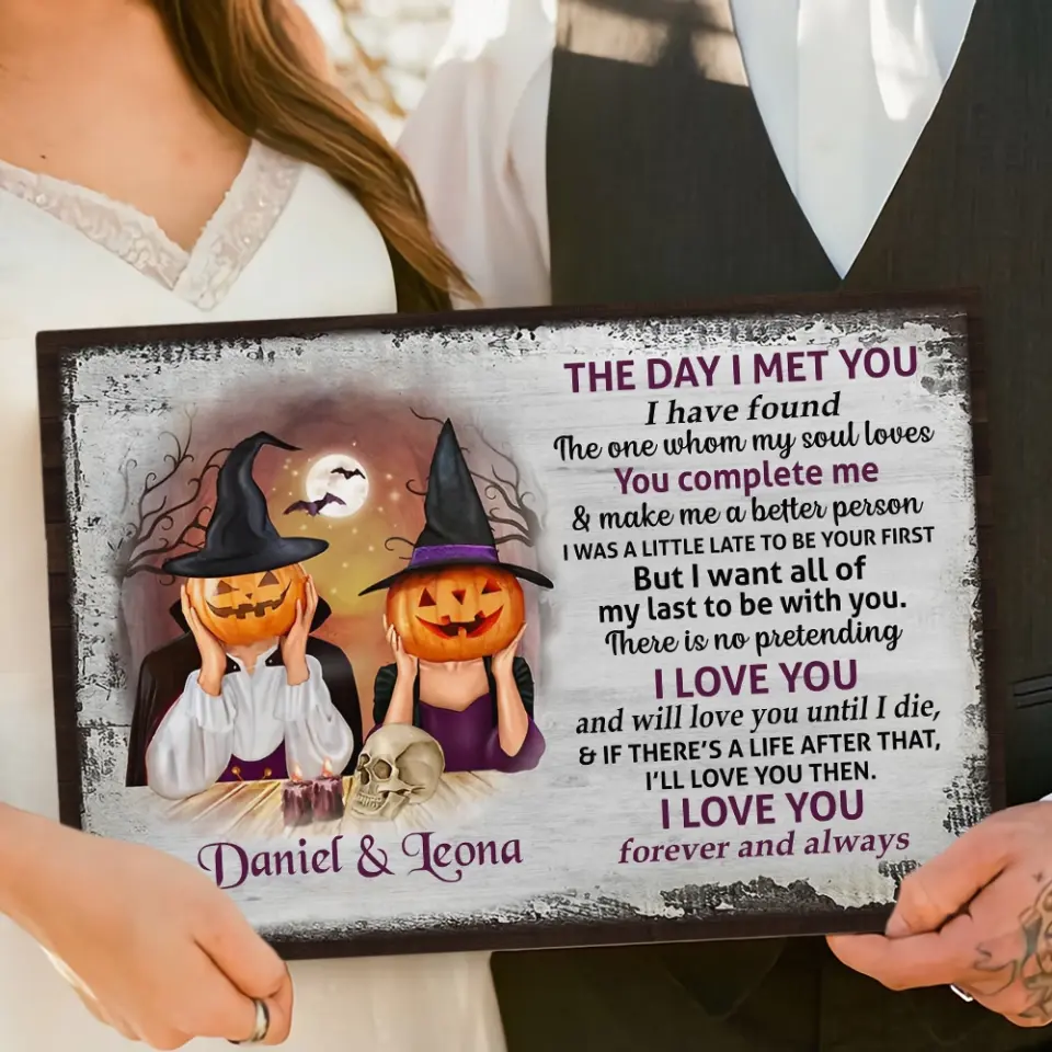 The Day I Met You, Personalized Canvas Poster Wall Art, Halloween Gift For Couple | 309IHPNPCA299 - Image 8