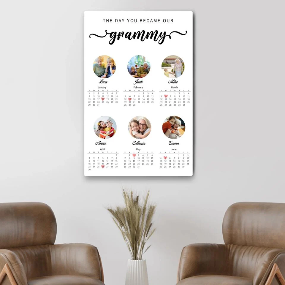 The Day You Became Our Grammy Kids Birthday Custom Canvas Poster Anniversary Gift For Grandparents - Image 13