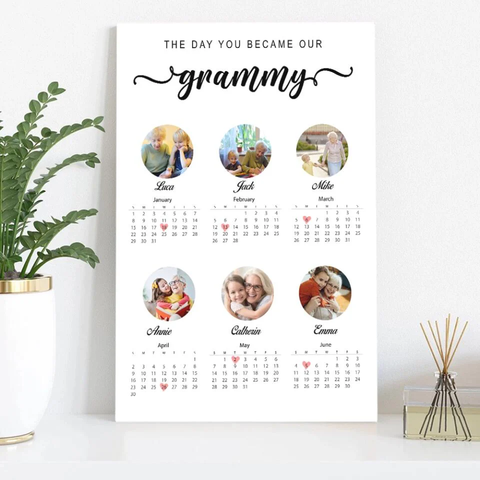 The Day You Became Our Grammy Kids Birthday Custom Canvas Poster Anniversary Gift For Grandparents - Image 14