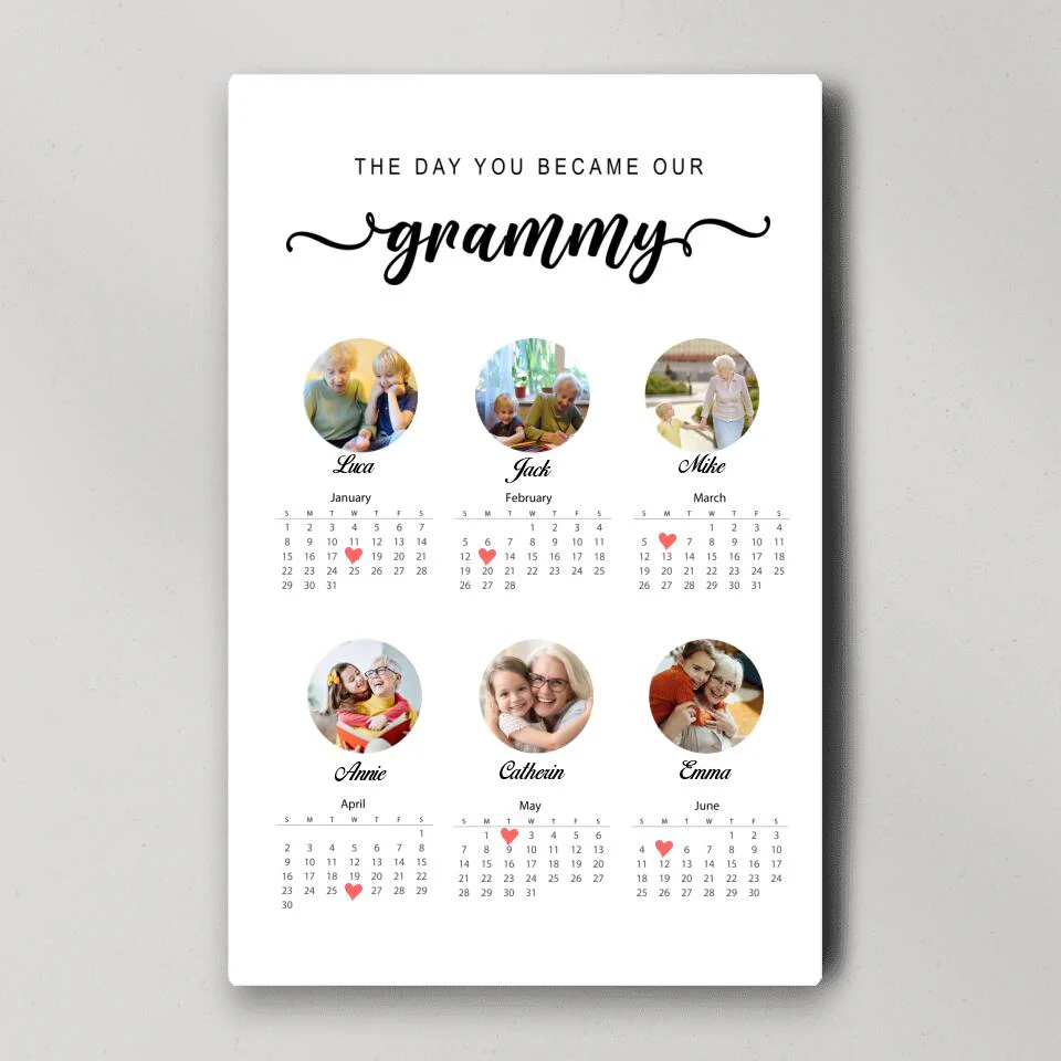 The Day You Became Our Grammy Kids Birthday Custom Canvas Poster Anniversary Gift For Grandparents - Image 4