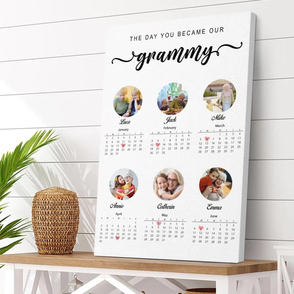 The Day You Became Our Grammy Kids Birthday Custom Canvas Poster Anniversary Gift For Grandparents - Image 8