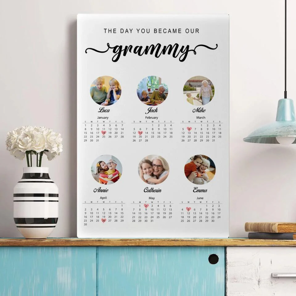 The Day You Became Our Grammy Kids Birthday Custom Canvas Poster Anniversary Gift For Grandparents - Image 9