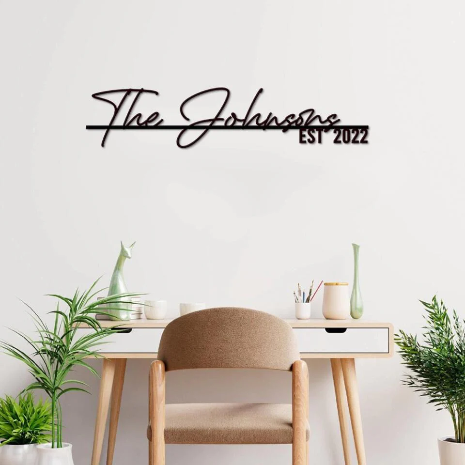 The Family Name EST - Personalized Metal Sign - Image 4