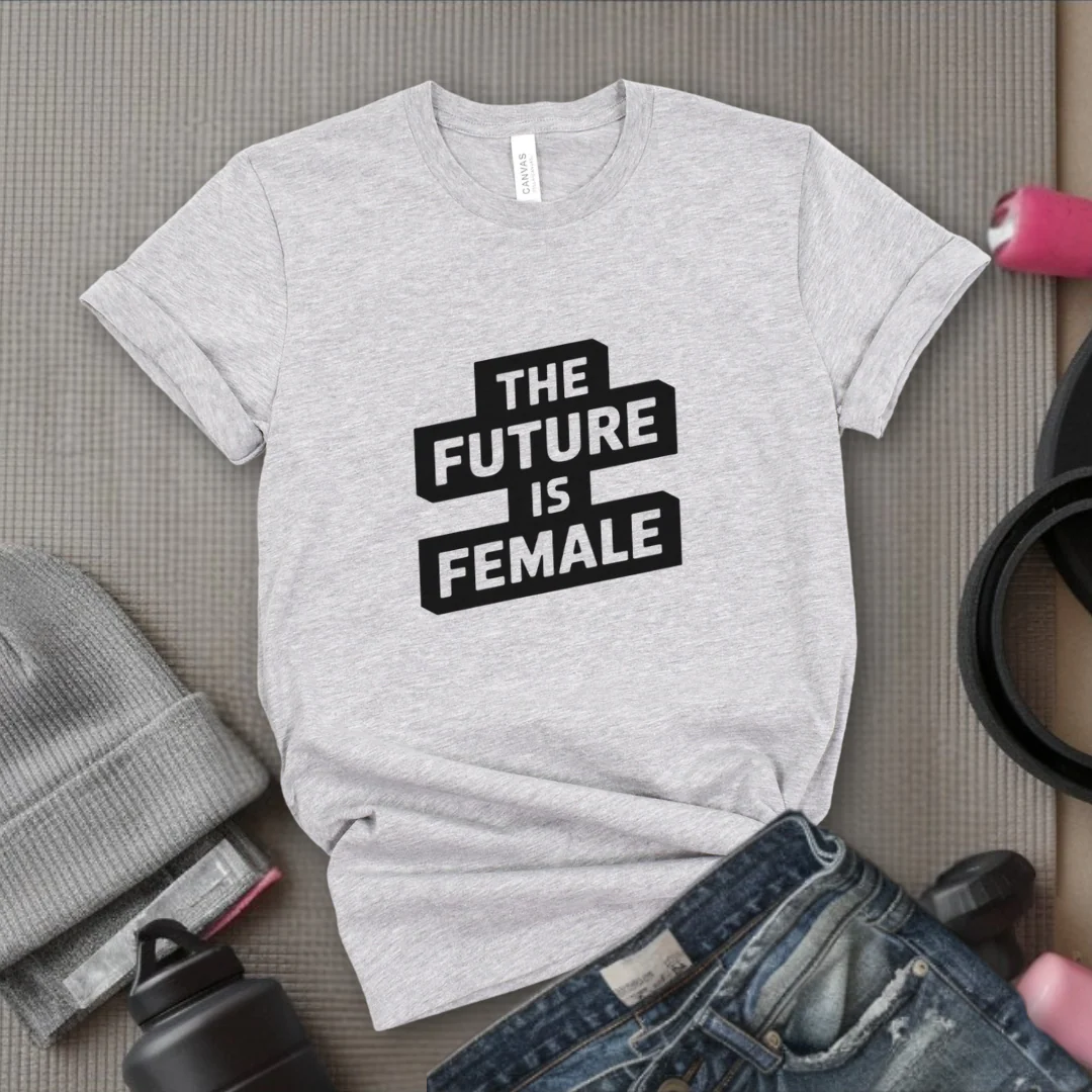 The Future Is Female - Feminism Inspired Tee - Women Right Shirts - Unisex Jersey Short Sleeve Shirt - Gift for Feminists - Bella Canvas 3001 - Image 2