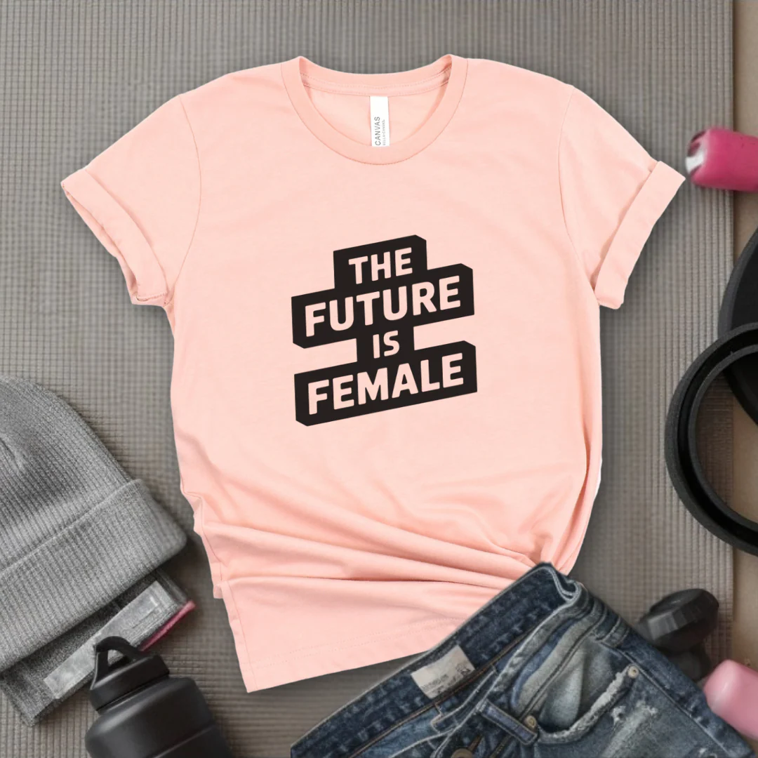 The Future Is Female - Feminism Inspired Tee - Women Right Shirts - Unisex Jersey Short Sleeve Shirt - Gift for Feminists - Bella Canvas 3001 - Image 5