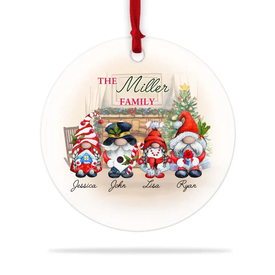 The Gnome Family Personalized Ceramic Ornament Gift For Christmas For Family - Image 4