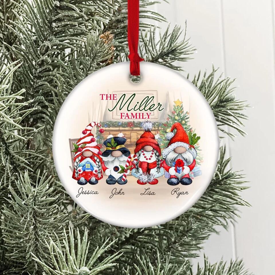 The Gnome Family Personalized Ceramic Ornament Gift For Christmas For Family - Image 6