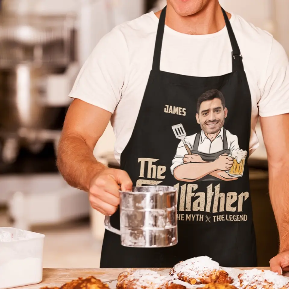 The Grillfather The Man The Myth The Legend - Personalized Apron - Best Gift For Dad Grandpa Husband Uncle - Image 9