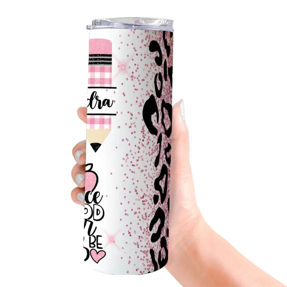 The Influence Of A Good Teacher - Personalized Skinny Tumbler - Gift For Teacher | 307IHPLNTU892 - Image 6