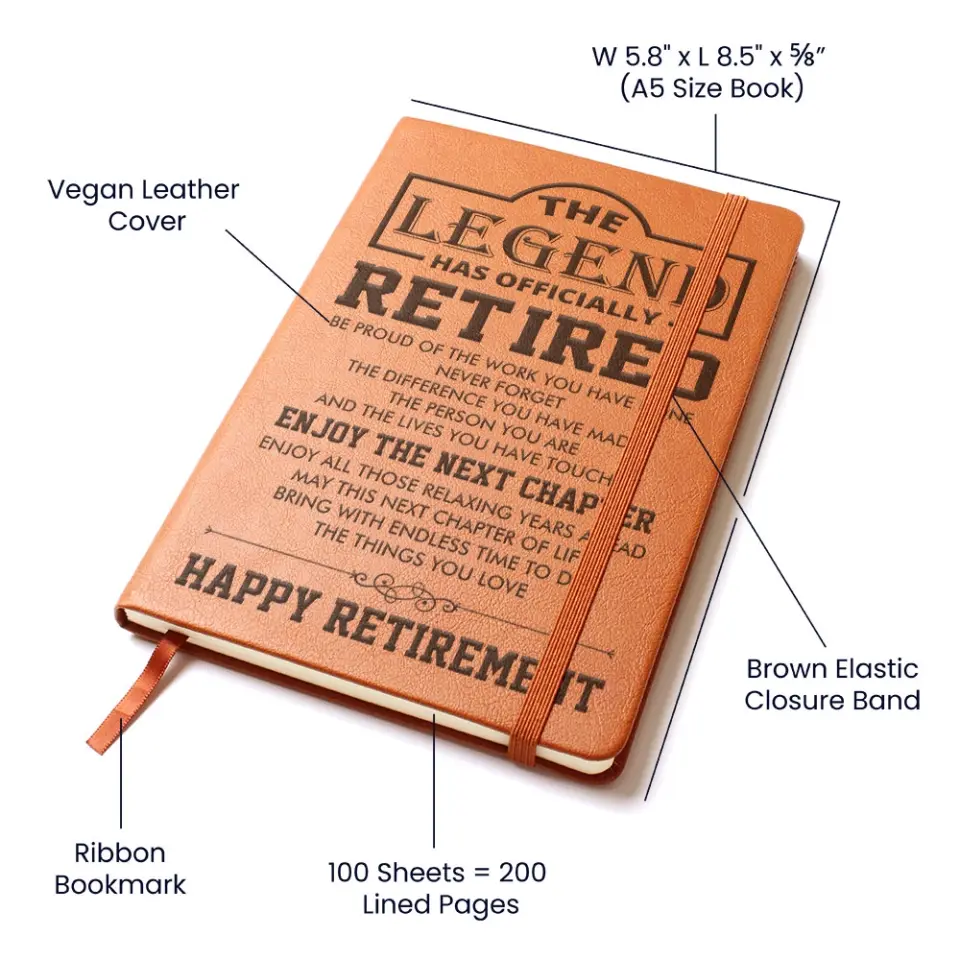 The Legend Has Officially Retired - Graphic Leather Journal - Image 8