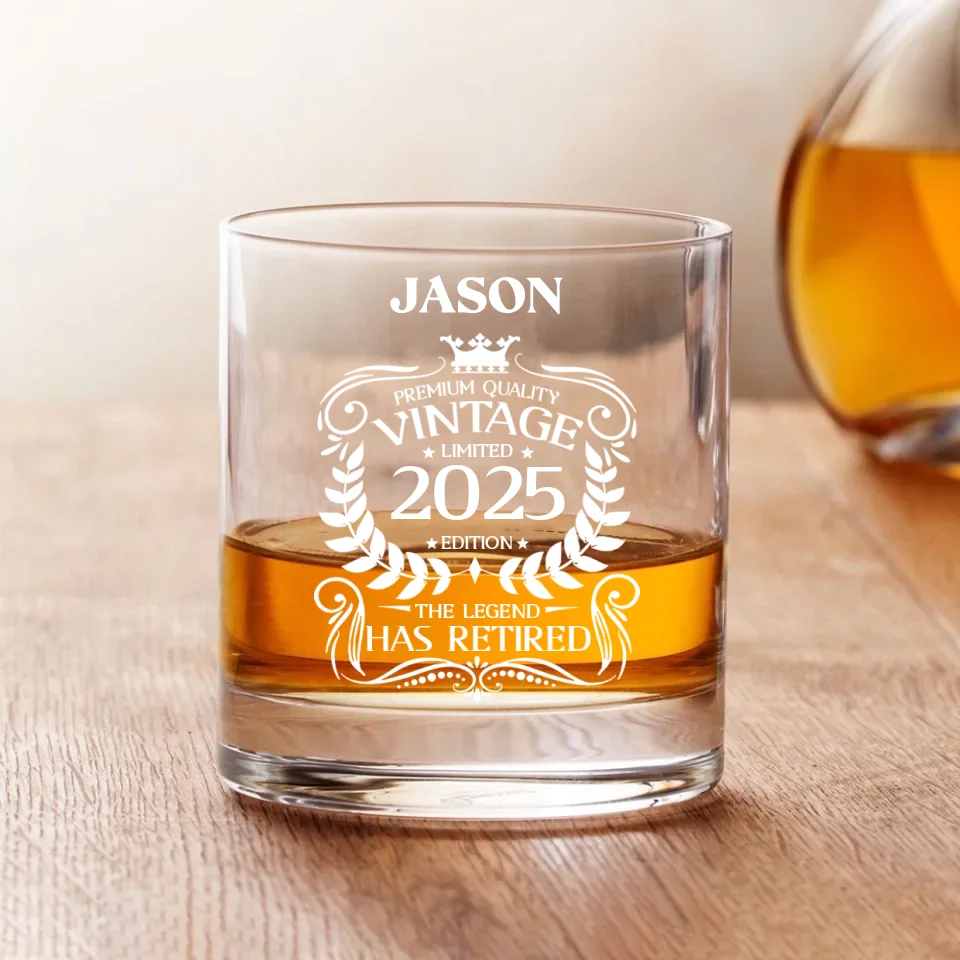 The Legend Has Retired - Personalized Bar Glass - Retirement Gift For Friends Family - Image 2