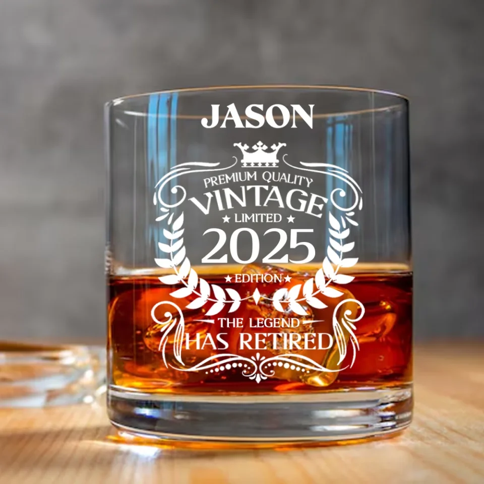The Legend Has Retired - Personalized Bar Glass - Retirement Gift For Friends Family - Image 9