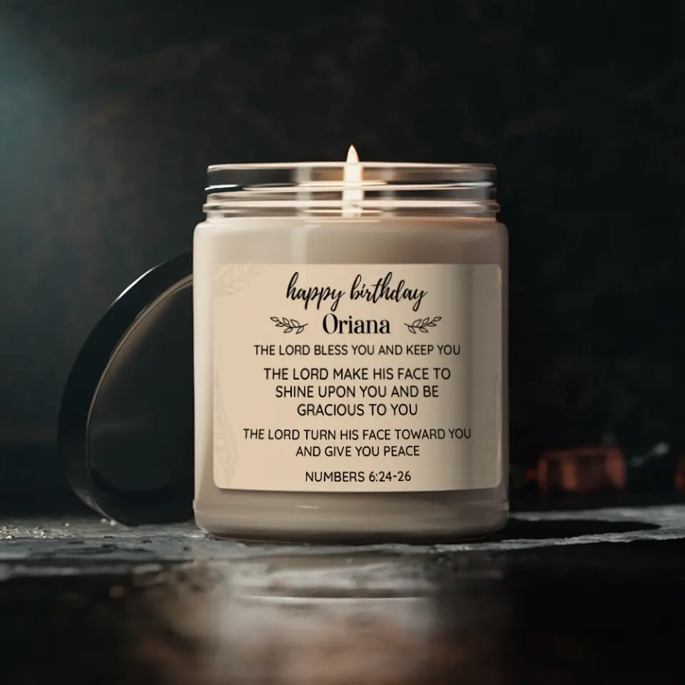 The Lord Bless You And Keep You Happy Birthday Scented Candle - Image 4