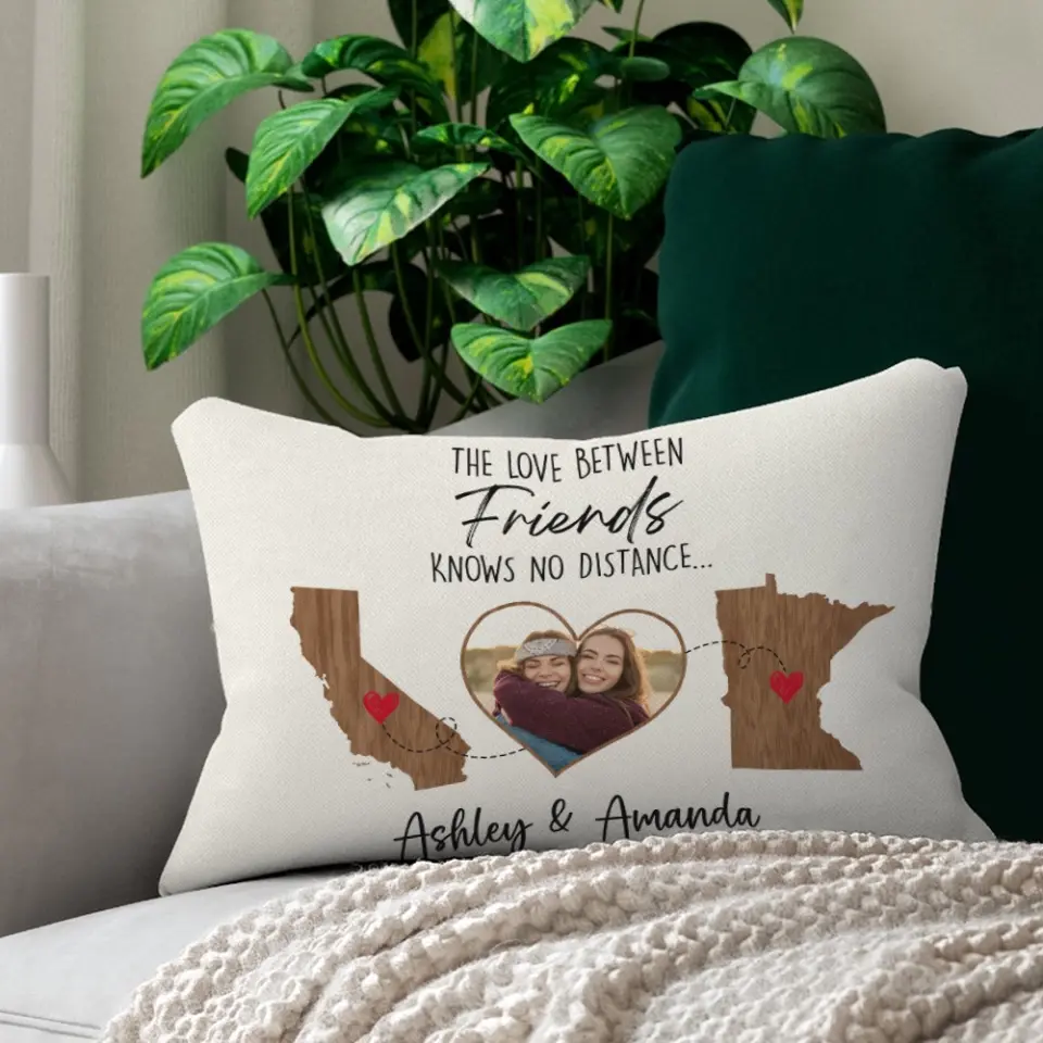The Love Between Friends Moving Away Personalized Rectangular Pillow - Image 4