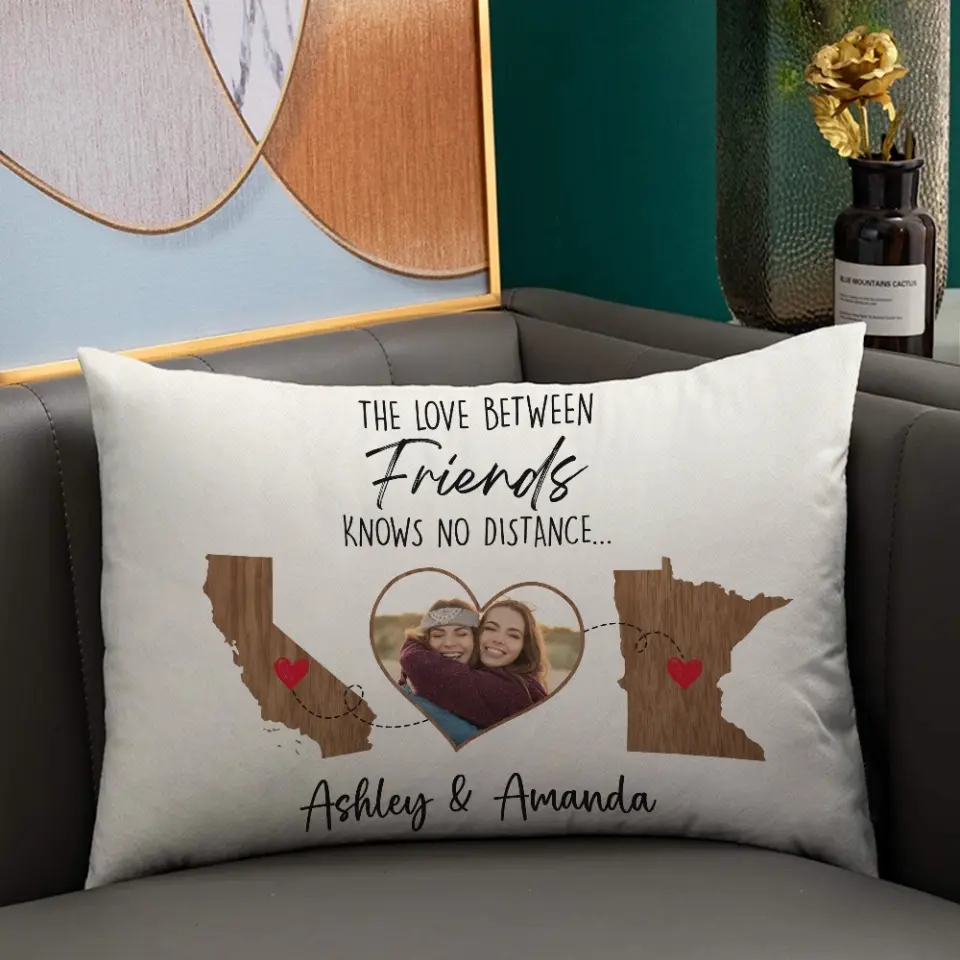 The Love Between Friends Moving Away Personalized Rectangular Pillow - Image 5