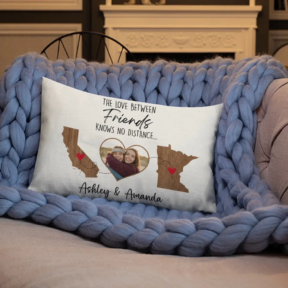 The Love Between Friends Moving Away Personalized Rectangular Pillow - Image 7