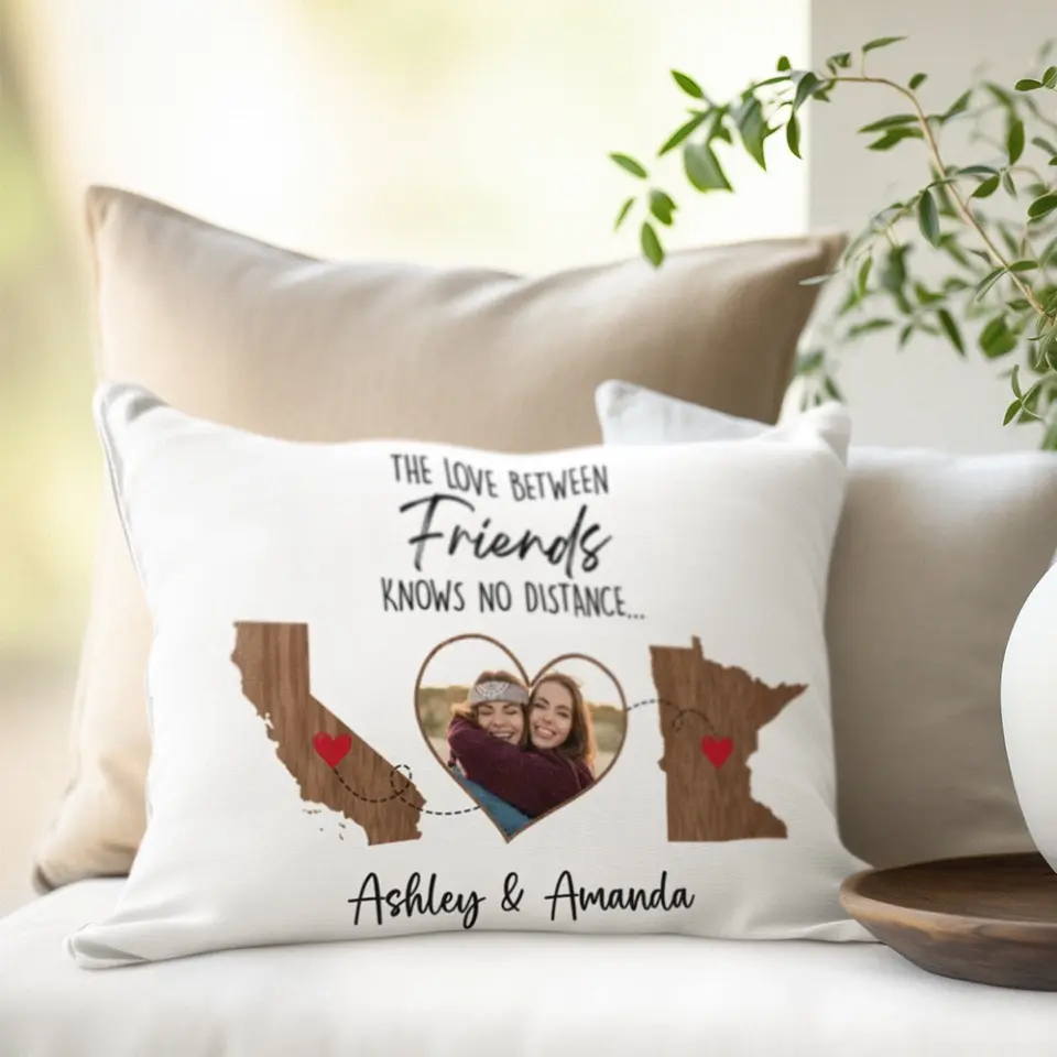 The Love Between Friends Moving Away Personalized Rectangular Pillow - Image 9