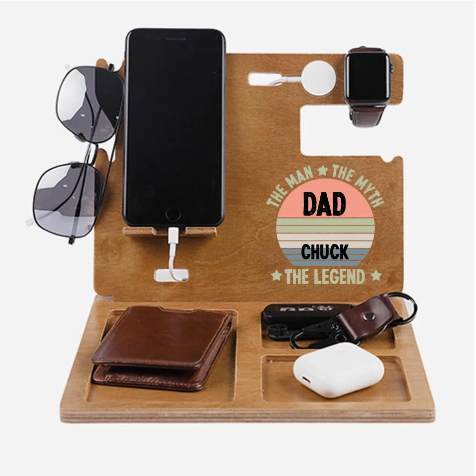 The Man, The Myth, The Legend - Personalized Dock Station - Gift for Dad, Grandpa - Image 3