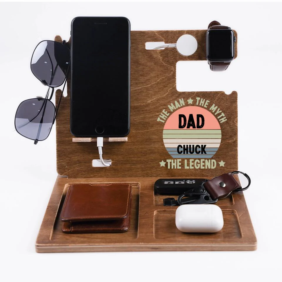 The Man, The Myth, The Legend - Personalized Dock Station - Gift for Dad, Grandpa - Image 4