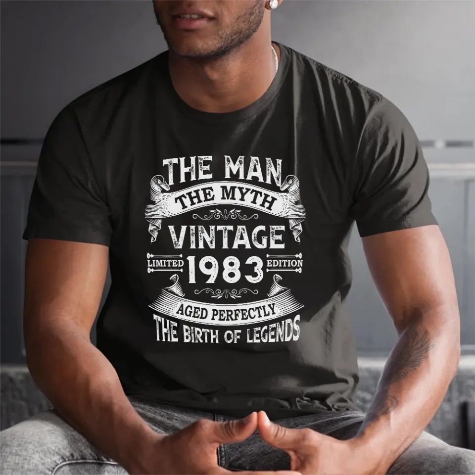 The Man The Myth Vintage Edition | Personalized T-shirt - Image 3