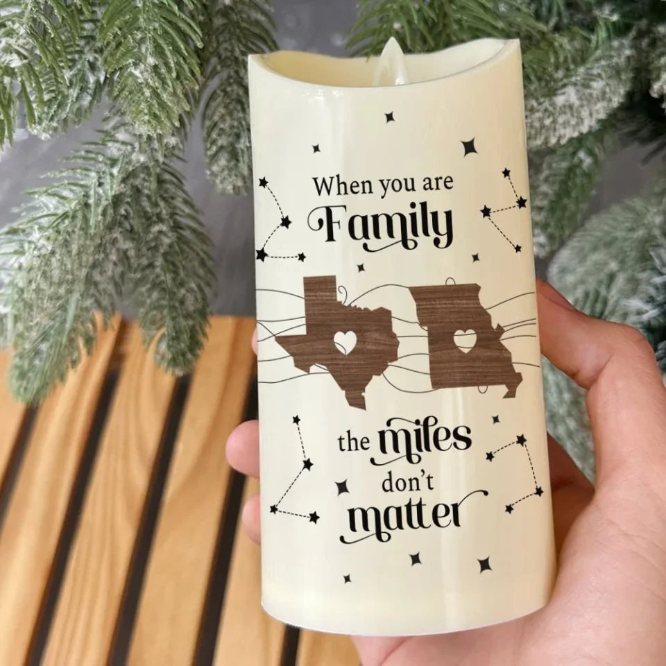 The Miles Doesn't Matter - Personalized Led Candle - Gift For Long Distance Relationship - Image 3