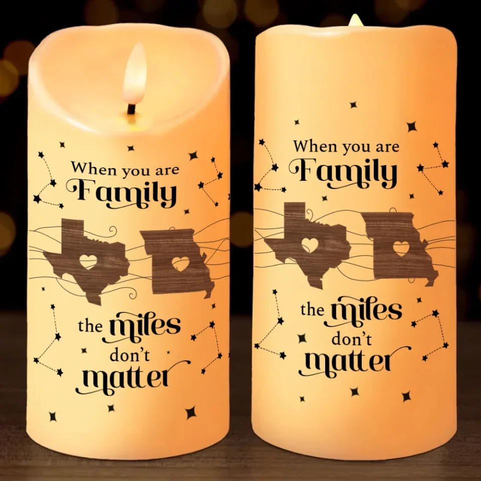 The Miles Doesn't Matter - Personalized Led Candle - Gift For Long Distance Relationship - Image 4